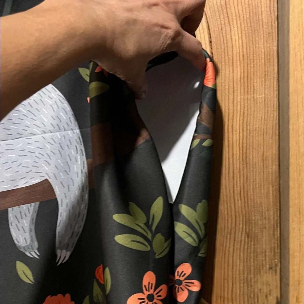 Floral Sloth Luggage Cover- Black